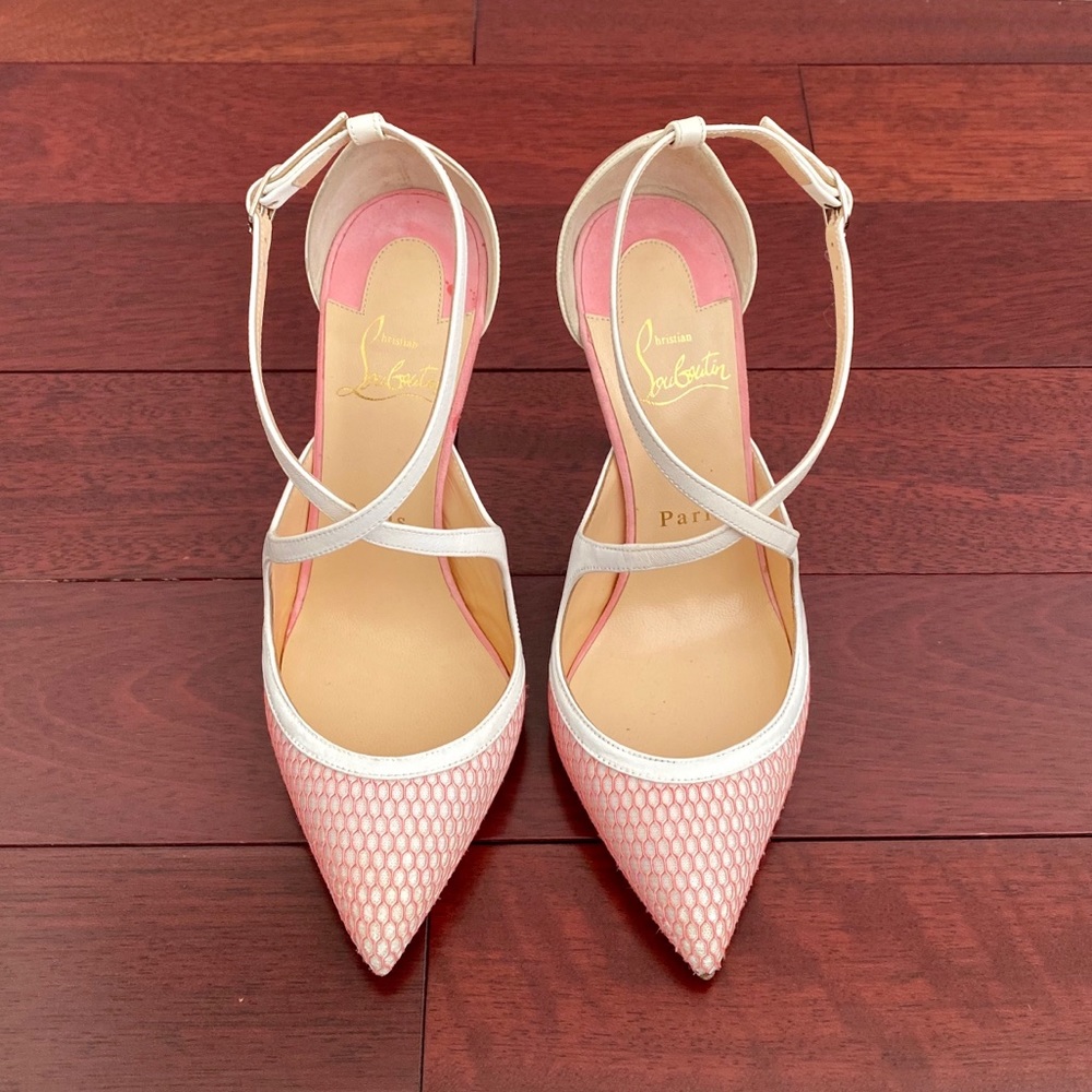 Christian Louboutin Crisso Fishnet & Patent Pump